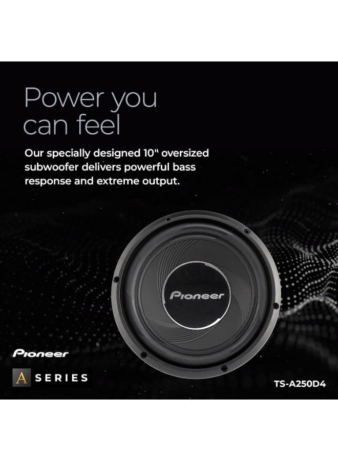 بايونير Pioneer TS-A250D4 – مضخم صوت (Subwoofer) للسيارات مقاس 10 بوصات بملف صوتي مزدوج – قدرة قصوى 1300 واط / قدرة مستمرة (RMS) 400 واط - Image 5