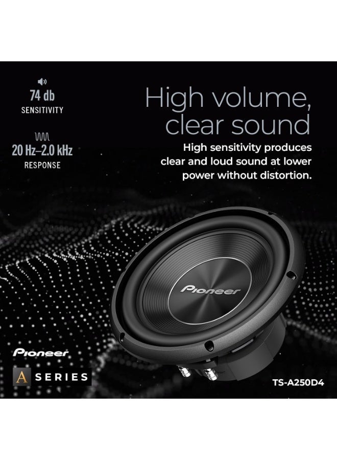 بايونير Pioneer TS-A250D4 – مضخم صوت (Subwoofer) للسيارات مقاس 10 بوصات بملف صوتي مزدوج – قدرة قصوى 1300 واط / قدرة مستمرة (RMS) 400 واط - Image 3