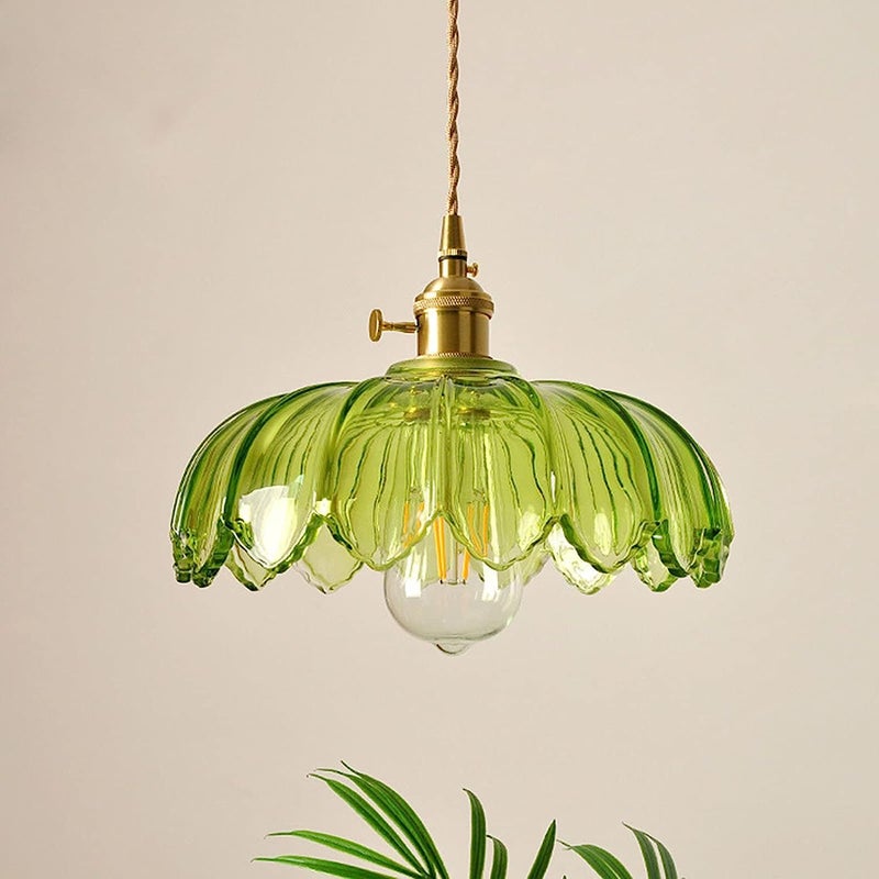 Green Glass Pendant Light E27 - Image 1