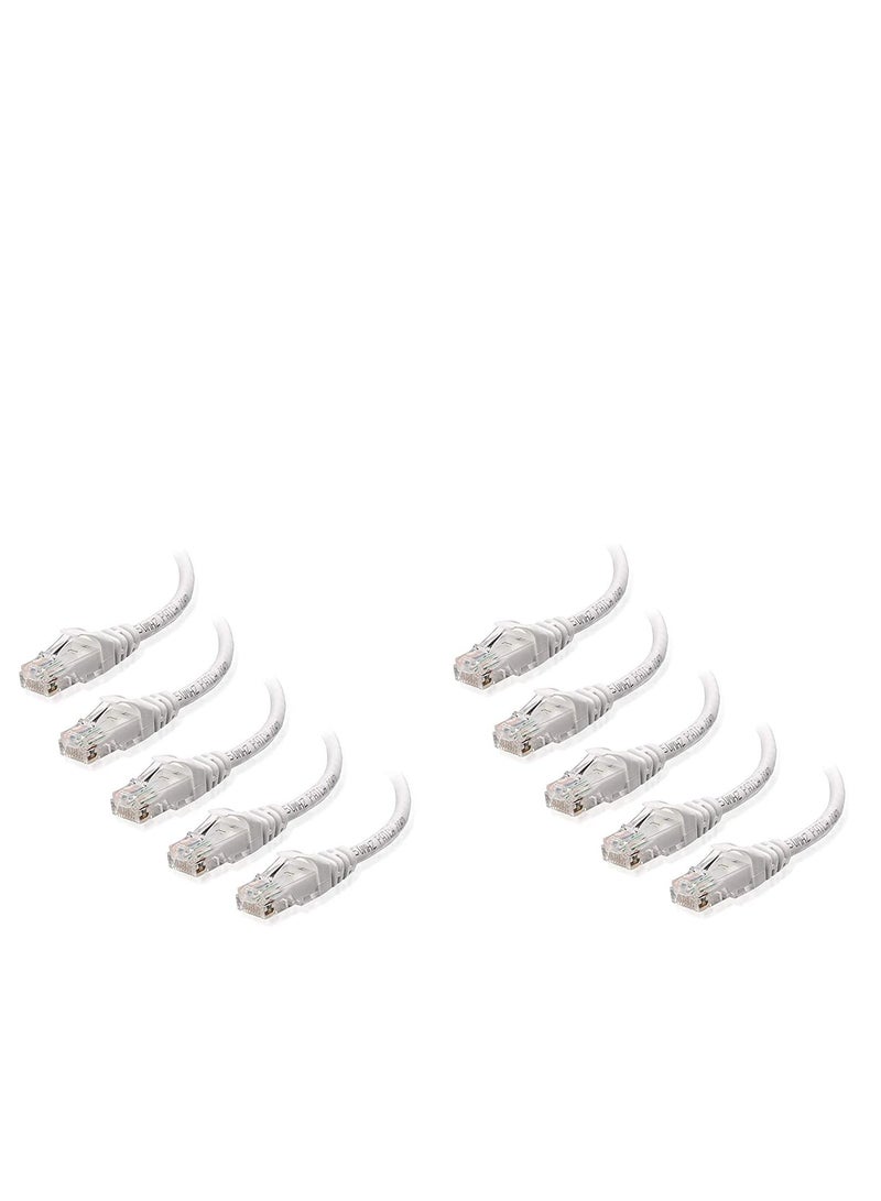 كابل إيثرنت باتش Cat6 DKURVE بطول 1 قدم 0.3 متر أبيض - 10 قطع