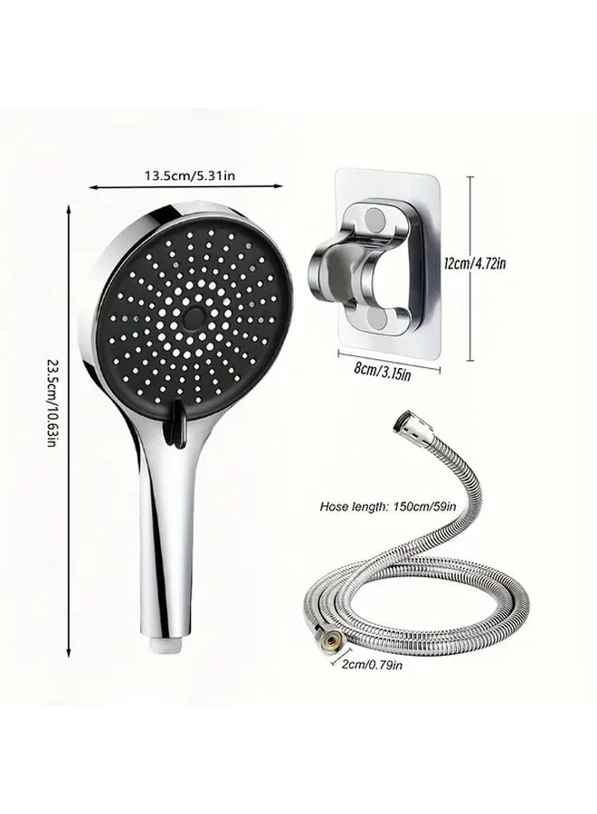 Silvery No Drilling Encrypted Tube Shower With Large Panel Wall Mounted - Image 3