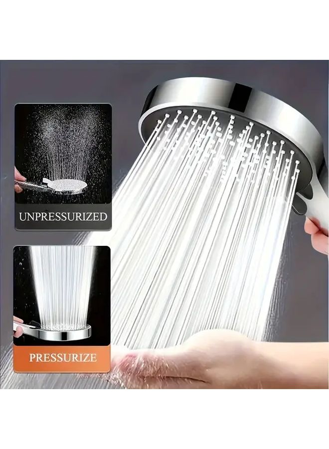 Silvery No Drilling Encrypted Tube Shower With Large Panel Wall Mounted - Image 4