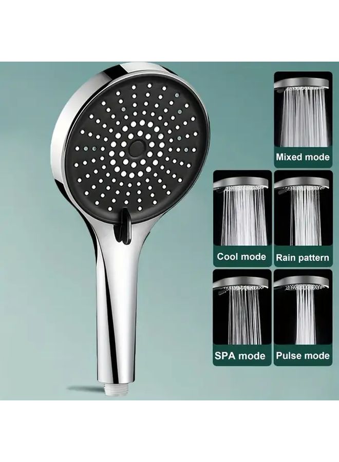 Silvery No Drilling Encrypted Tube Shower With Large Panel Wall Mounted - Image 2