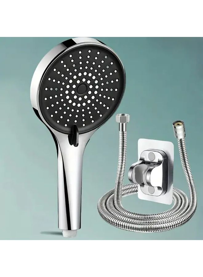 Silvery No Drilling Encrypted Tube Shower With Large Panel Wall Mounted - Image 1