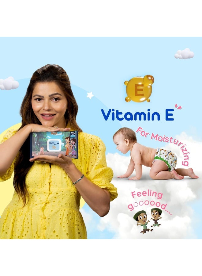 Bumtum Baby Chota Bheem Gentle Soft Moisturizing Wet Wipes With Lid  Pack of 3 - Image 4