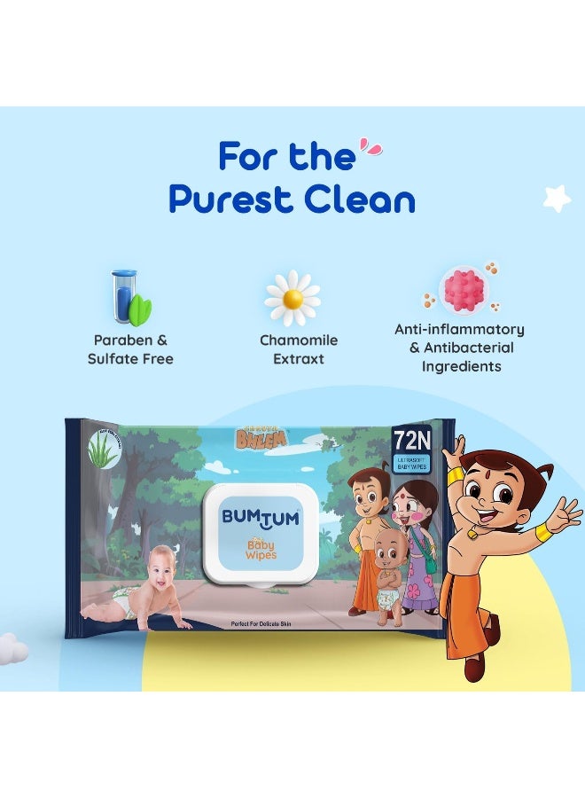 Bumtum Baby Chota Bheem Gentle Soft Moisturizing Wet Wipes With Lid  Pack of 3 - Image 5