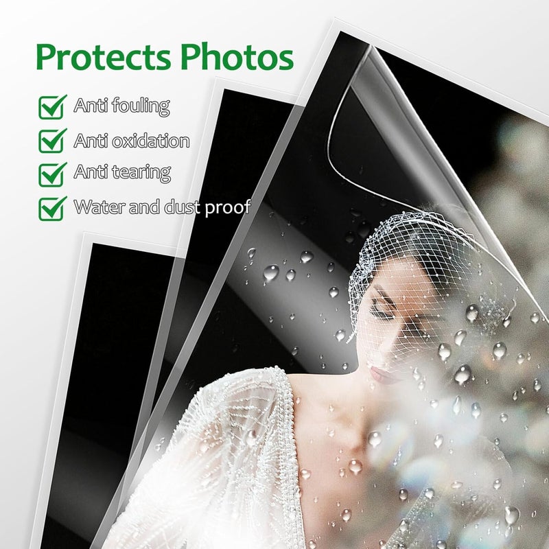 EXCEART 50 Pack Self Seal Laminating Pouches for Photos Adhesive Laminating Sheets DIY Photo Protection Film Waterproof Plastic Sheets - Image 4
