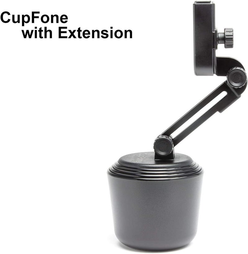 WeatherTech CupFone with Extension – Adjustable, Universal Cup Holder Cell Phone Mount Car & Truck Accessory – Best Design for iPhone & Smartphone Charging – Black Plastic Knobs - Image 4