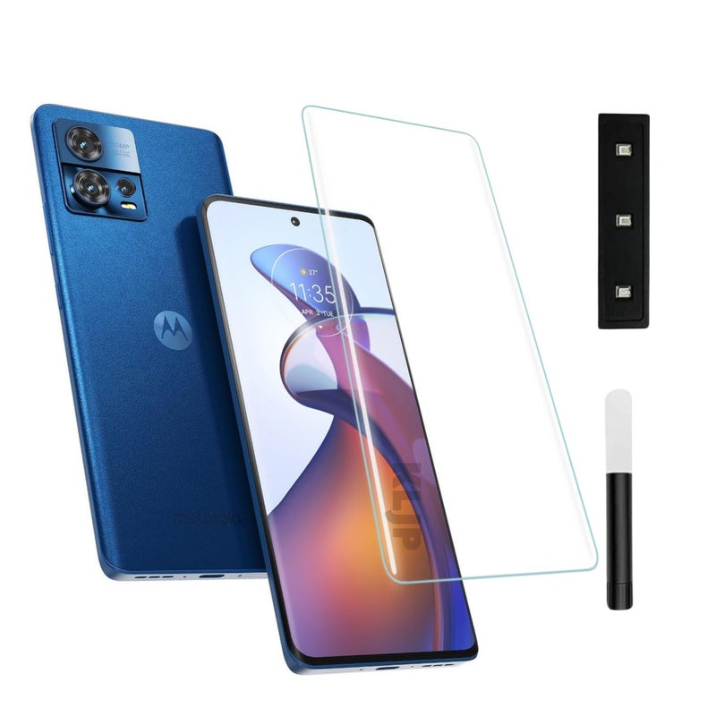 KLJP حماية شاشة زجاجية مقواة HD+ UV متقدمة متوافقة مع موتورولا إيدج 30 فيوجن (عبوة من 1) لاصقة بالكامل، صديقة للحالات، وضوح HD+ - Image 1