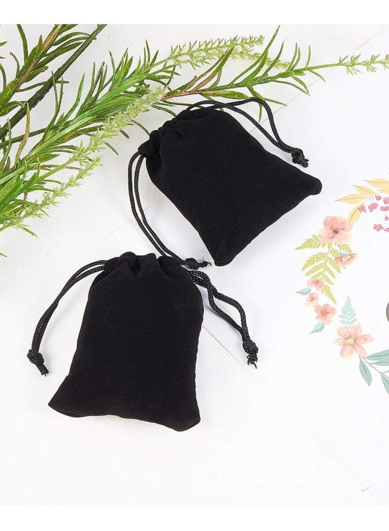 Vitacelli Velvet Drawstring Bags Pouches for Jewelry Gift Packaging Black H36xL25CM (10 PCS) - Image 3