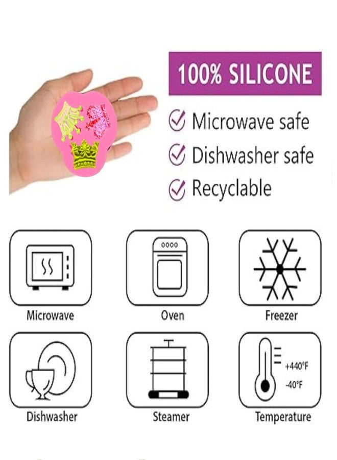 LEGACYCART 1 PCS 3D Crown Chocolate Silicone Molds, Princess Crown Fondant Molds, Mini Crown Candy Baking Molds for Cake Decorating Cupcake Topper Sugar Craft Polymer Clay - Image 3