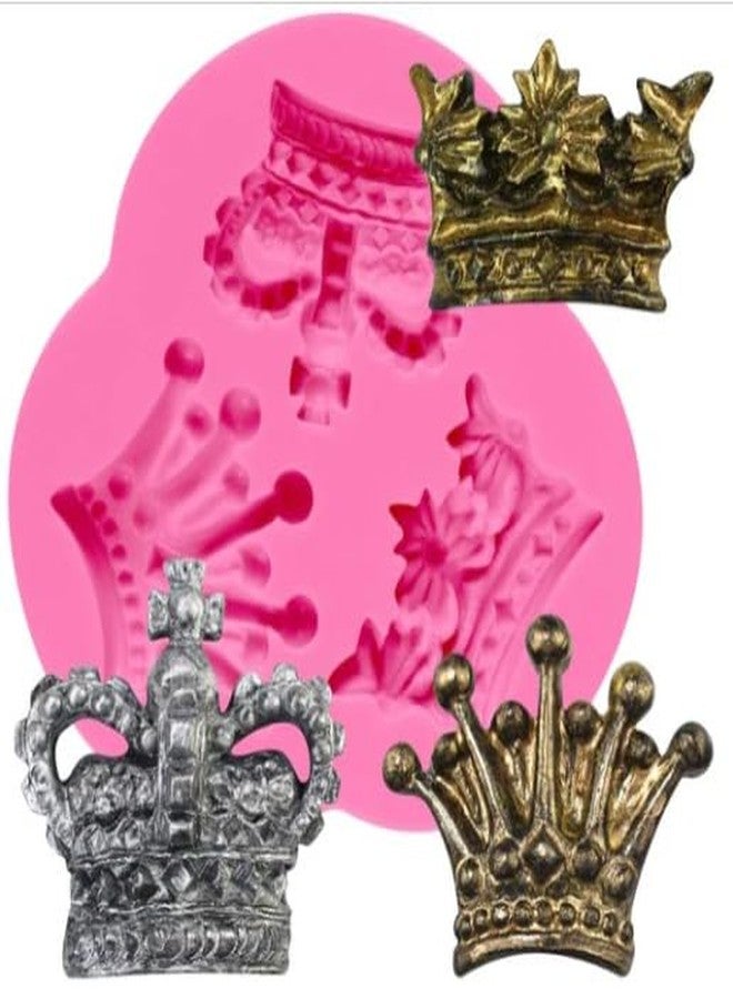 LEGACYCART 1 PCS 3D Crown Chocolate Silicone Molds, Princess Crown Fondant Molds, Mini Crown Candy Baking Molds for Cake Decorating Cupcake Topper Sugar Craft Polymer Clay - Image 1