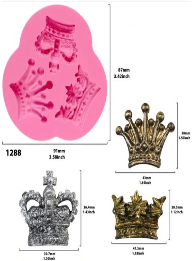 LEGACYCART 1 PCS 3D Crown Chocolate Silicone Molds, Princess Crown Fondant Molds, Mini Crown Candy Baking Molds for Cake Decorating Cupcake Topper Sugar Craft Polymer Clay - Image 2