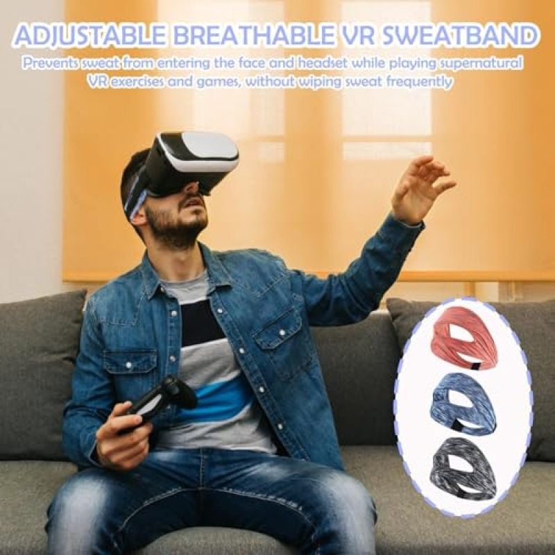 VR Face Mask Set 3-Pack Breathable Sweat Absorbing Headgear - Adjustable VR Mask For Kids Adults Lightweight Ventilated Eye Mask " " Replacement Mask For Quest 3 - Image 4