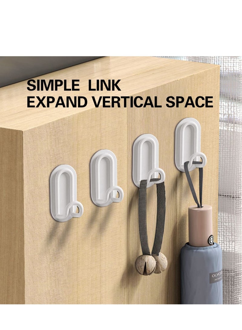 SYOSI Adhesive Hooks, Matte White Towel Hook, Sticky Hanger for Kitchen and Door, Bathroom Wall Hooks for Hanging Towel Robe Hat Coat Key, 4Packs - Image 3