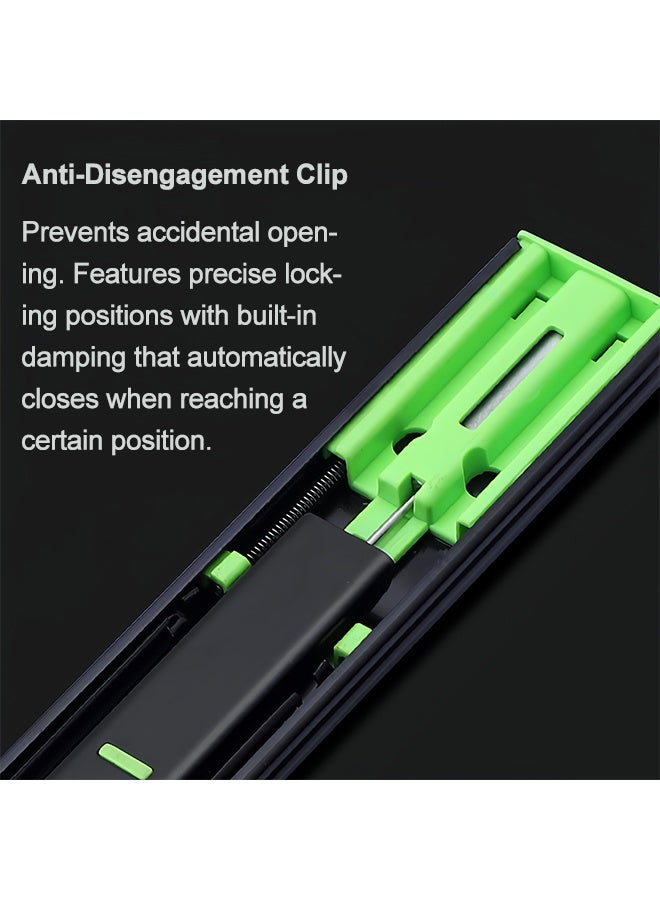 غنافوتو 2 قطعة من سكك الأدراج، سكك أدراج قابلة للتمديد بالكامل مع إغلاق ناعم، سكك خزانة من الفولاذ المقاوم للصدأ بسمك 3 أضعاف، مسارات سكك، 350 مم - Image 4