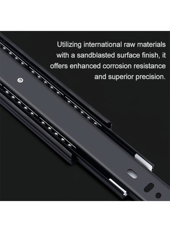 غنافوتو 2 قطعة من سكك الأدراج، سكك أدراج قابلة للتمديد بالكامل مع إغلاق ناعم، سكك خزانة من الفولاذ المقاوم للصدأ بسمك 3 أضعاف، مسارات سكك، 350 مم - Image 3