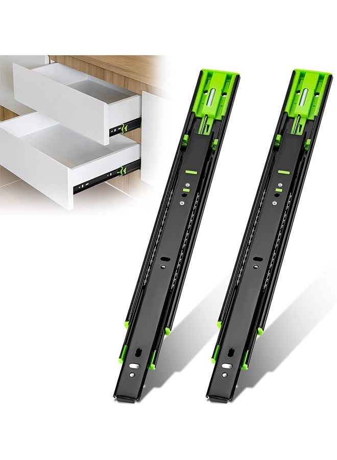 غنافوتو 2 قطعة من سكك الأدراج، سكك أدراج قابلة للتمديد بالكامل مع إغلاق ناعم، سكك خزانة من الفولاذ المقاوم للصدأ بسمك 3 أضعاف، مسارات سكك، 350 مم - Image 1