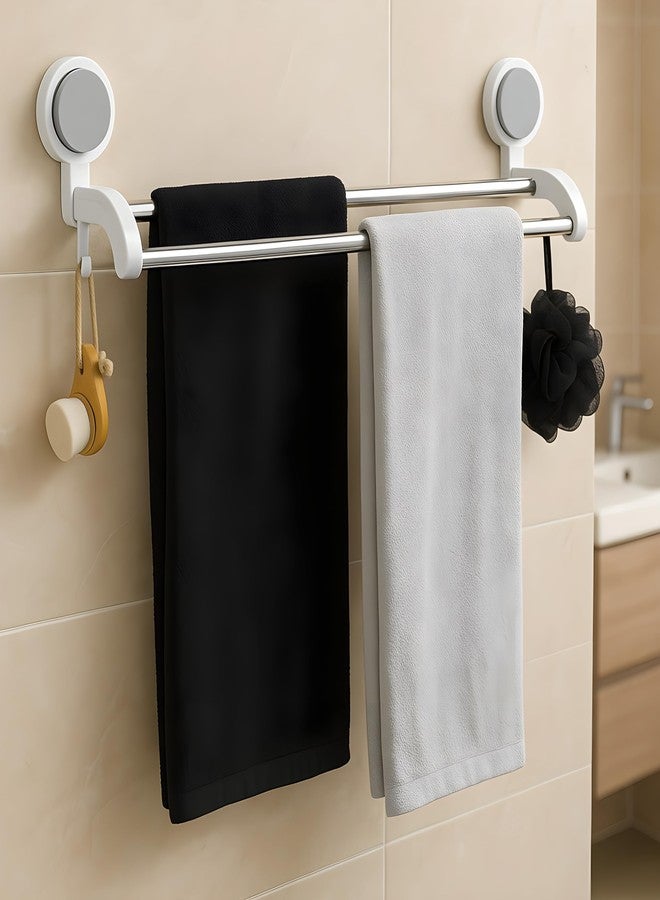 Boniry Self Adhesive Towel Holder | Bathroom Hanger Without Drilling | Strong Suction Wall Mount | Space-Saving Towel Bar for Kitchen or Bathroom, Easy Installation, Durable Design (2 Bars) - Image 1