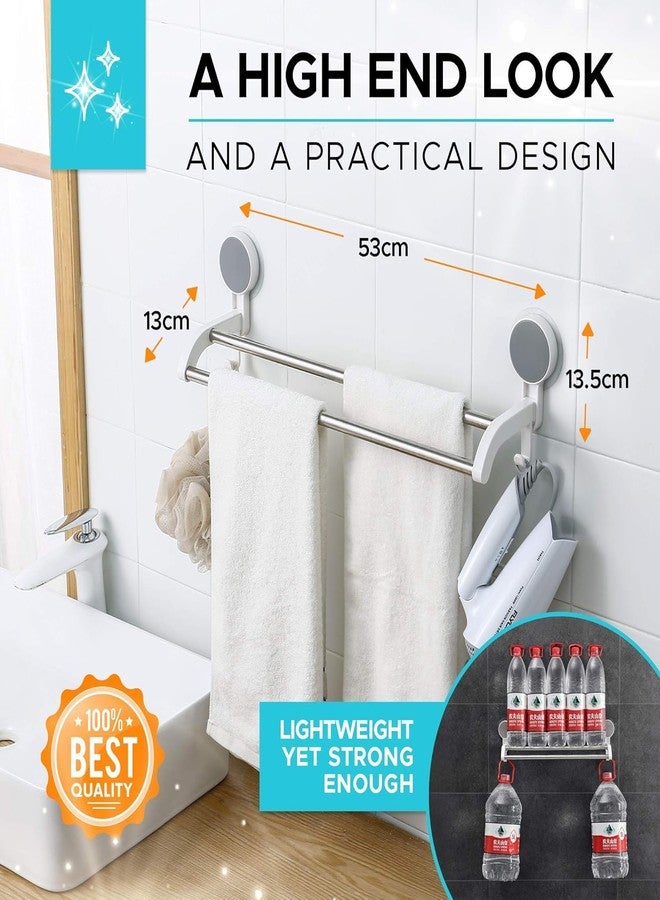 Boniry Self Adhesive Towel Holder | Bathroom Hanger Without Drilling | Strong Suction Wall Mount | Space-Saving Towel Bar for Kitchen or Bathroom, Easy Installation, Durable Design (2 Bars) - Image 3