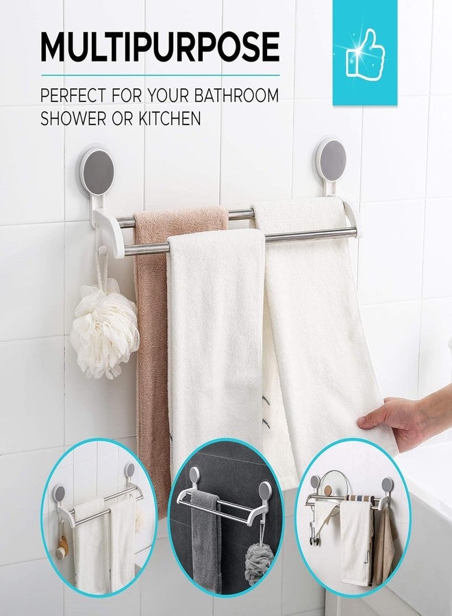 Boniry Self Adhesive Towel Holder | Bathroom Hanger Without Drilling | Strong Suction Wall Mount | Space-Saving Towel Bar for Kitchen or Bathroom, Easy Installation, Durable Design (2 Bars) - Image 4