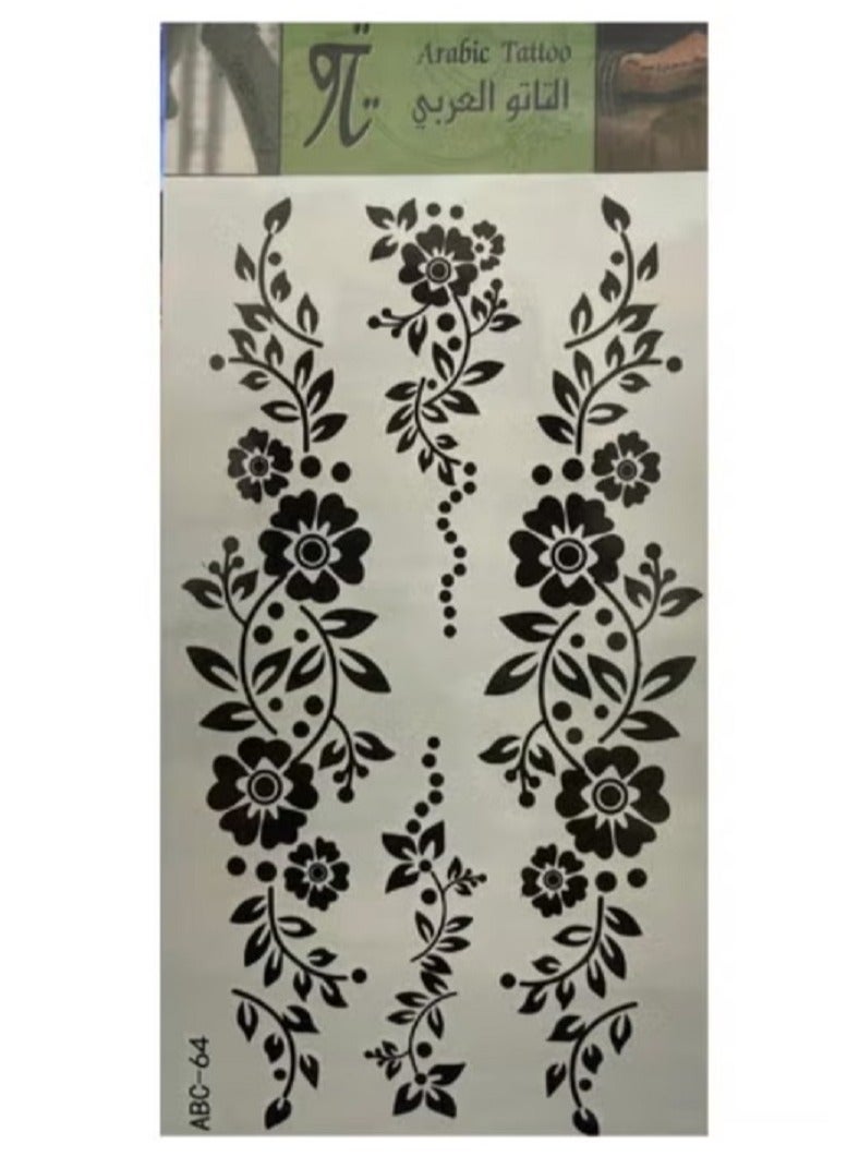 Generic Arabic Floral Design tattoo sticker