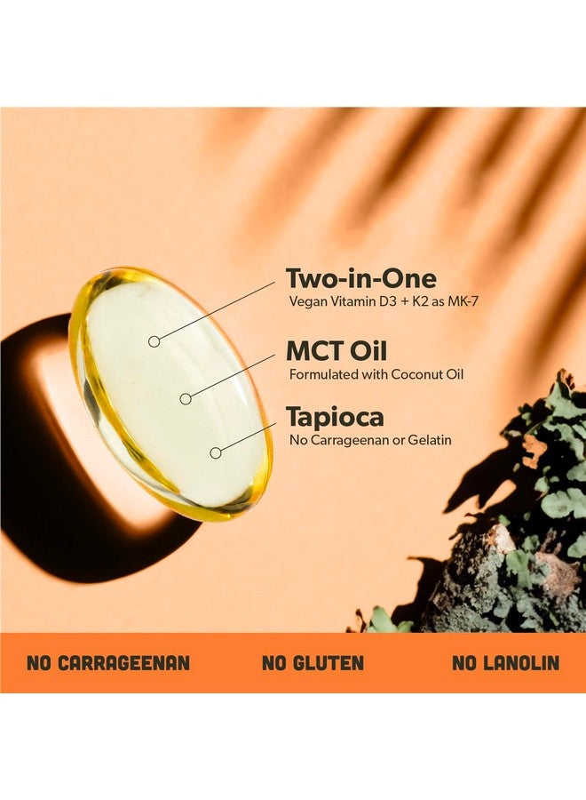 sapling Vegan Vitamin D3 + K2 Supplement with MCT Oil from Coconut - 4000 IU Vitamin D and 100mcg Vitamin K2 as Mk7 - Calcium Absorption, Bone Strength, and Immune Health Support* - 60 Softgels  - Image 3