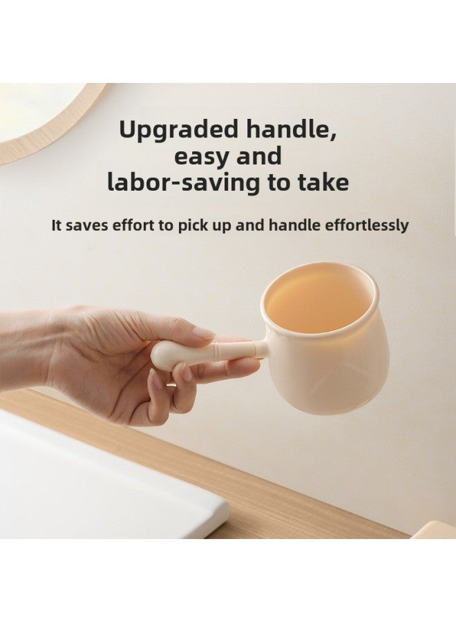 Knock On The Clouds With Handle Wash Cup Toothbrush Holder Suit Wall-mounted Gargle Cup Drop-proof Gargle Cup Three-piece Set-Color:Sakura Powder-Capacity:51-100ML  - Image 5