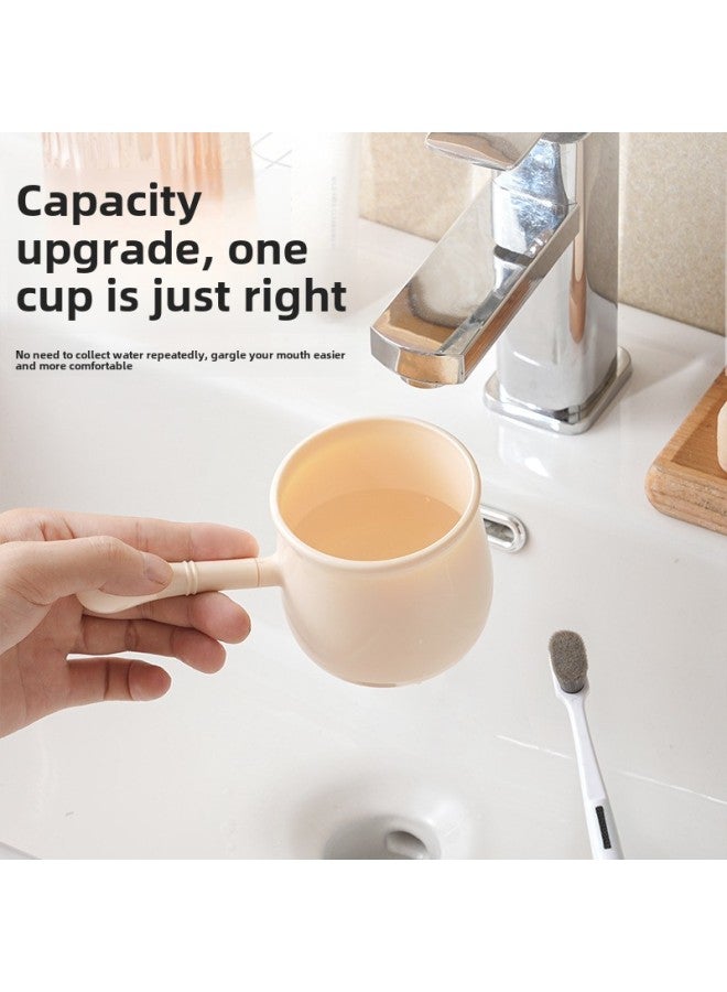 Knock On The Clouds With Handle Wash Cup Toothbrush Holder Suit Wall-mounted Gargle Cup Drop-proof Gargle Cup Three-piece Set-Color:Sakura Powder-Capacity:51-100ML  - Image 3
