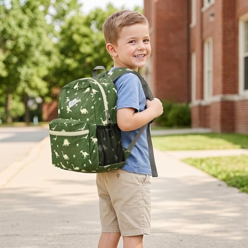 STEAMEDBUN Corduroy Kids Backpack for Boys Girls 38 Boys Backpack for Elementary Kindergarten Dinosaur - Image 3