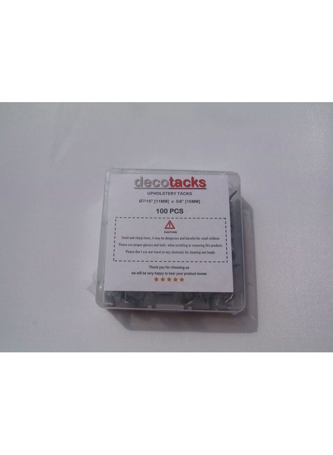 Decotacks ® 100 Pcs/Box Upholstery Nails,Tacks 7/16in Head Dia [Antique Pewter Finish] DX0511APW - Image 2