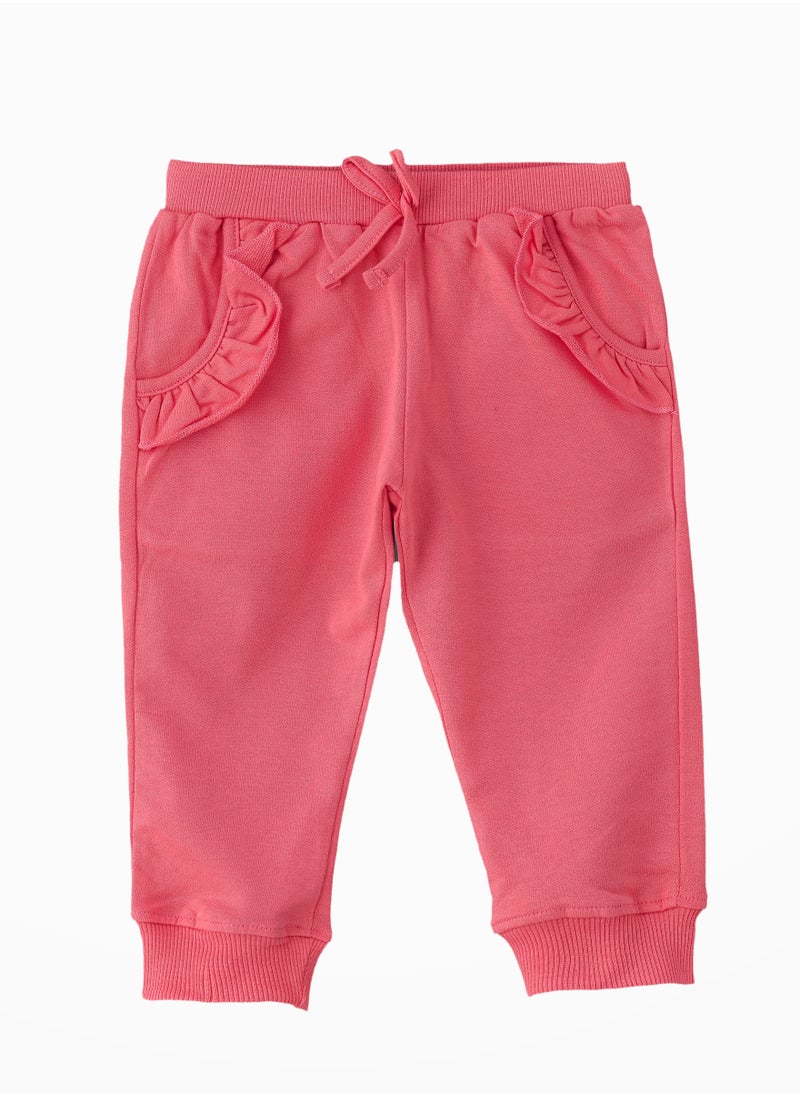 Jelliene Playful Comfort: Girls' Cotton Knitted Joggers  - Image 1
