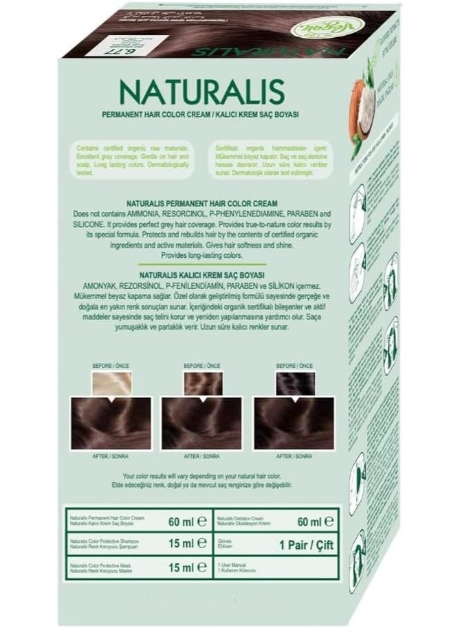 NEVA Naturalis Permanent Hot Chocolate 6.77 Hair Color 100% Gray Coverage Ammonia Free Long Lasting Shine - Image 4