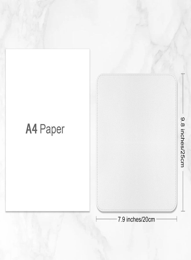 Hsxnam Leather Mouse Pad, Office Mouse Mat Non-Slip Rubber Base Stitched Edge Washable Waterproof Rectangular Mousepad for Office Gaming PC Laptop, 9.8" x 7.9", White - Image 3