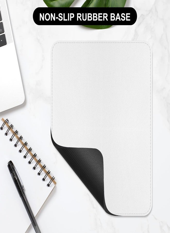 Hsxnam Leather Mouse Pad, Office Mouse Mat Non-Slip Rubber Base Stitched Edge Washable Waterproof Rectangular Mousepad for Office Gaming PC Laptop, 9.8" x 7.9", White - Image 5