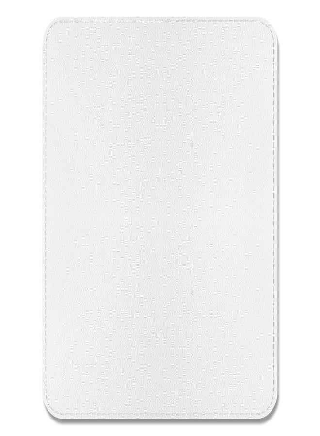 Hsxnam Leather Mouse Pad, Office Mouse Mat Non-Slip Rubber Base Stitched Edge Washable Waterproof Rectangular Mousepad for Office Gaming PC Laptop, 9.8" x 7.9", White - Image 1