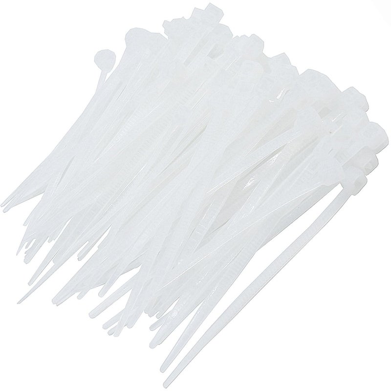 QJZXUEZHEN 100Pcs Cable Zip Ties 60 x 2.5mm / 2.4 x 0.1 Inch Self-Locking Nylon Tie,18LBS Tensile Strength,Wraps Cord Management,Plastic Thin Mini Wire Ties for Office,Garden,Workshop,White/Clear 6 x 0.25cm - Image 1