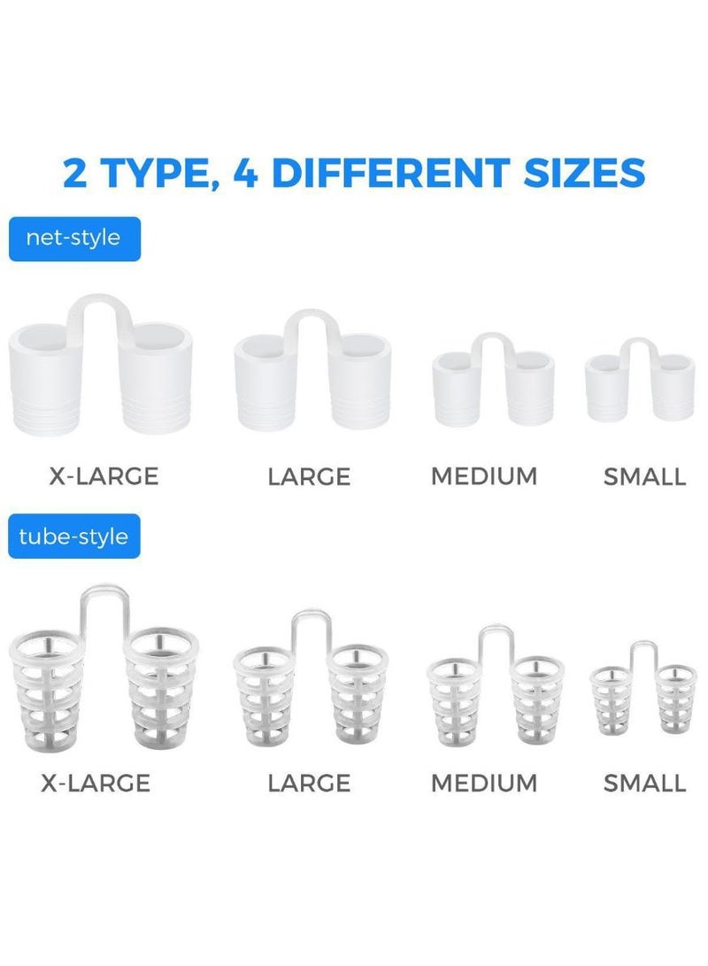 خاجول 8 قطع/مجموعة أجهزة إيقاف الشخير، موسعات أنف سيليكون قابلة لإعادة الاستخدام لتحسين جودة النوم - Image 2