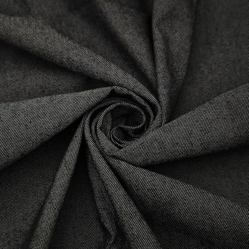 VoizVony 1 Yard 8 oz Black Denim Fabric for Sewing, Crafting Stylish Black Denim Fabric for Jean Material (60''x36'') - Image 1