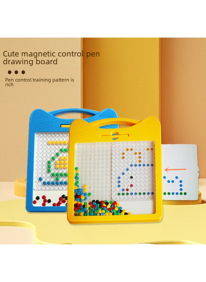 لعبة لوحة رسم مغناطيسية للأطفال لممارسة التركيز والخيال والتفكير والألغاز التعليمية - اللون: صندوق ألوان كلاسيكي: لوحة رسم مغناطيسية (20 بطاقة + 106 خرزة) - Image 3