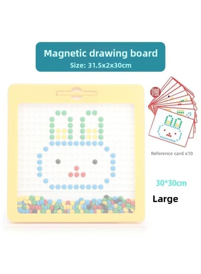 لعبة لوحة رسم مغناطيسية للأطفال لممارسة التركيز والخيال والتفكير والألغاز التعليمية - اللون: صندوق ألوان كلاسيكي: لوحة رسم مغناطيسية (20 بطاقة + 106 خرزة) - Image 1