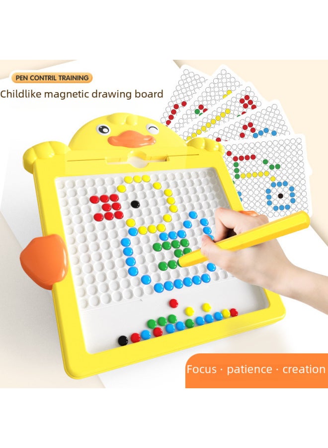 لعبة لوحة رسم مغناطيسية للأطفال لممارسة التركيز والخيال والتفكير والألغاز التعليمية - اللون: صندوق ألوان كلاسيكي: لوحة رسم مغناطيسية (20 بطاقة + 106 خرزة) - Image 2