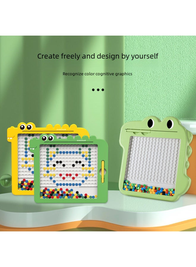 لعبة لوحة رسم مغناطيسية للأطفال لممارسة التركيز والخيال والتفكير والألغاز التعليمية - اللون: صندوق ألوان كلاسيكي: لوحة رسم مغناطيسية (20 بطاقة + 106 خرزة) - Image 4