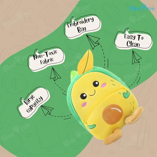 blue tree 11 L Fabric Cute Kid's Plush Backpack (Yellow) - Image 4