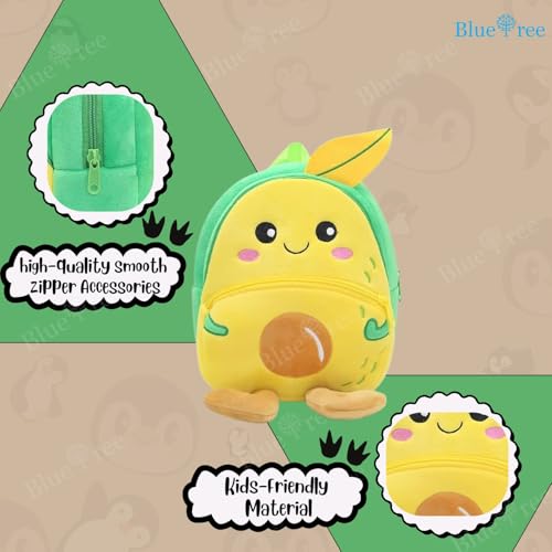 blue tree 11 L Fabric Cute Kid's Plush Backpack (Yellow) - Image 3