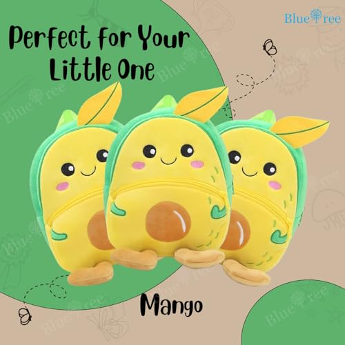 blue tree 11 L Fabric Cute Kid's Plush Backpack (Yellow) - Image 2
