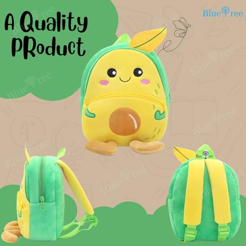 blue tree 11 L Fabric Cute Kid's Plush Backpack (Yellow) - Image 5