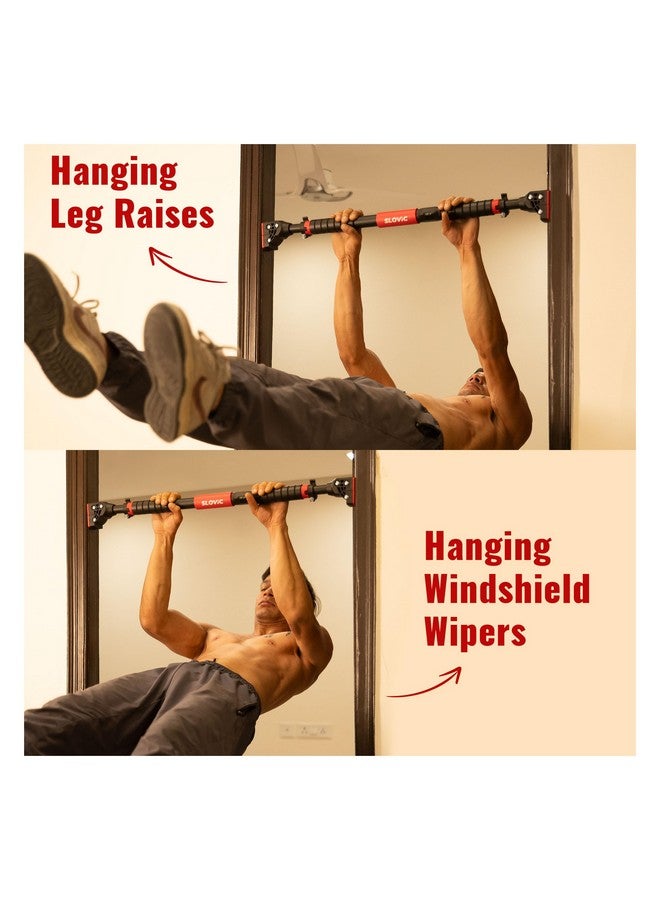 SLOVIC Door Pull Up Bar For Home Workout [200 Kg Load Capacity]| No Screw Pull Up Bar Stand With Anti-Skid Grip [Length 72-110 Cm]| Gym Equipment For Home Workout | Pull Up Bar Wall Mounted For Height - Image 5