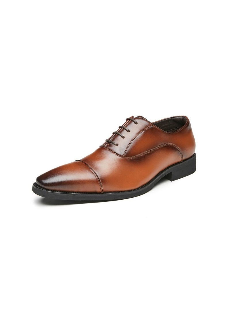 Loquat Mem Business Men's Leather Shoes Brown
