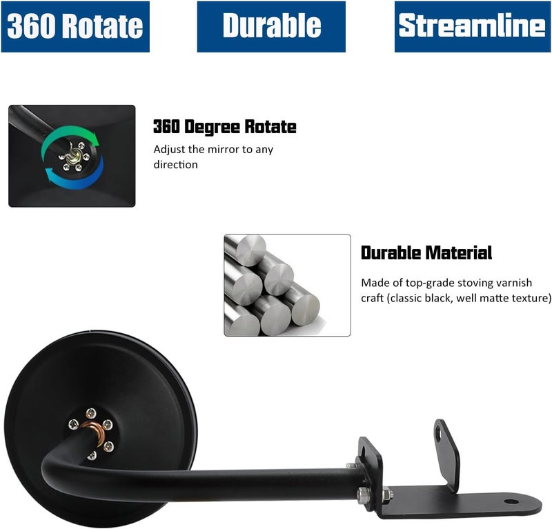 SUNPIE Round Side Mirrors for Jeep Wrangler JL & Gladiator - Image 2